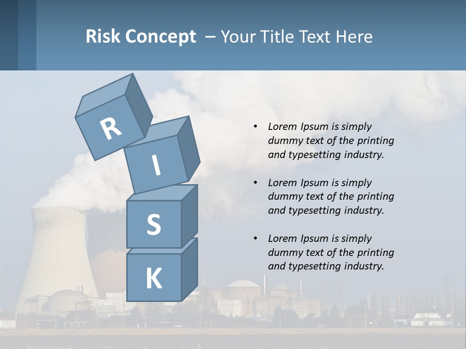 A Power Plant With Smoke Coming Out Of It PowerPoint Template