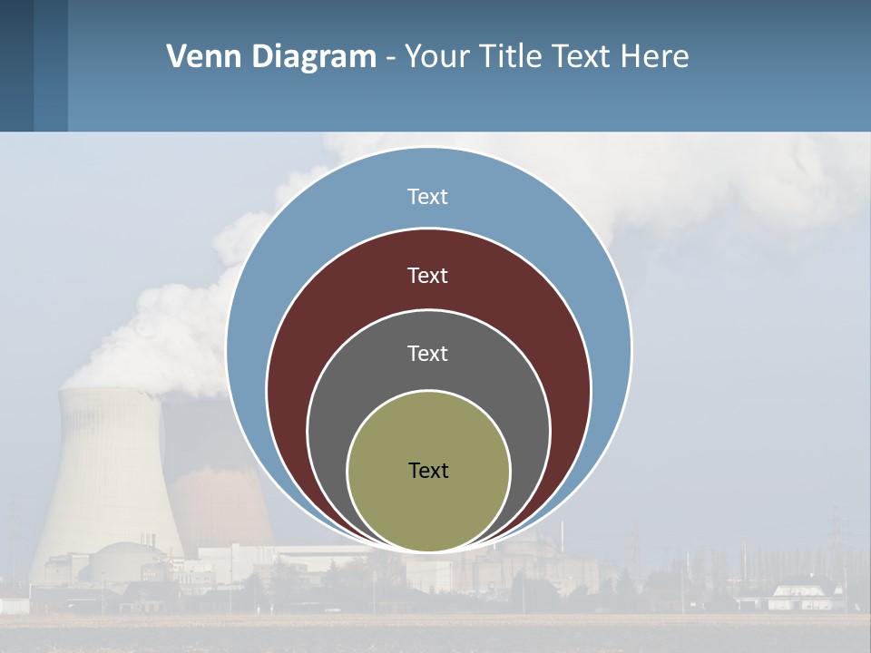 A Power Plant With Smoke Coming Out Of It PowerPoint Template