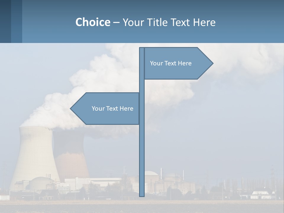 A Power Plant With Smoke Coming Out Of It PowerPoint Template