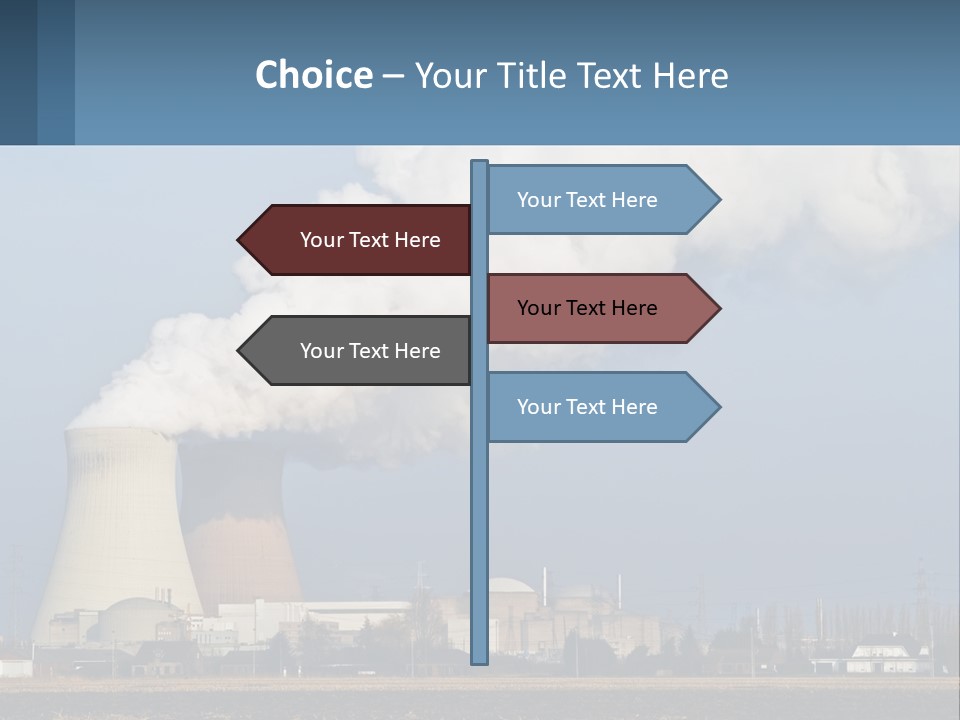 A Power Plant With Smoke Coming Out Of It PowerPoint Template