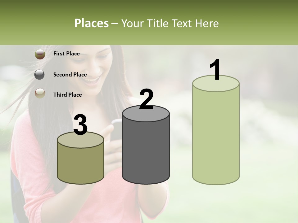 A Woman Holding A Cell Phone In Her Hands PowerPoint Template