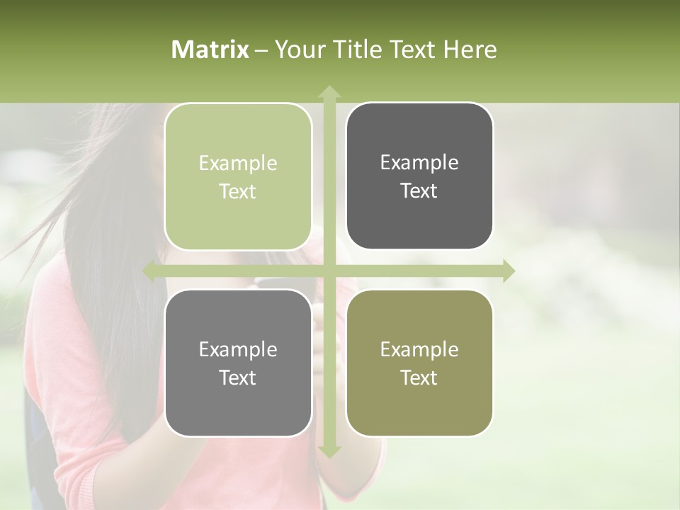 A Woman Holding A Cell Phone In Her Hands PowerPoint Template