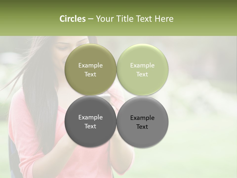 A Woman Holding A Cell Phone In Her Hands PowerPoint Template