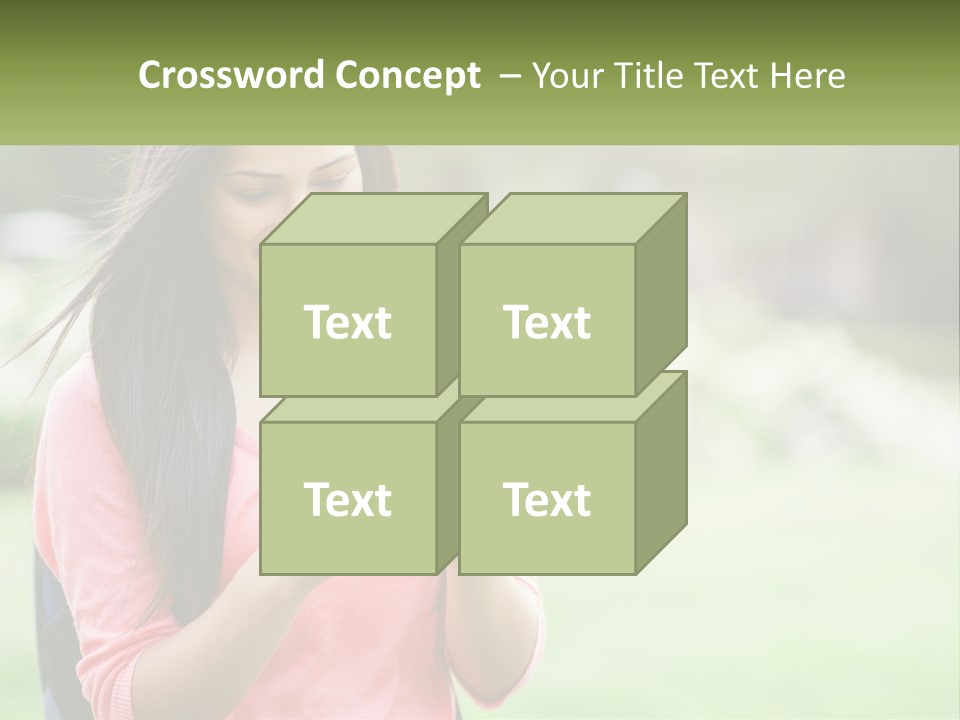A Woman Holding A Cell Phone In Her Hands PowerPoint Template