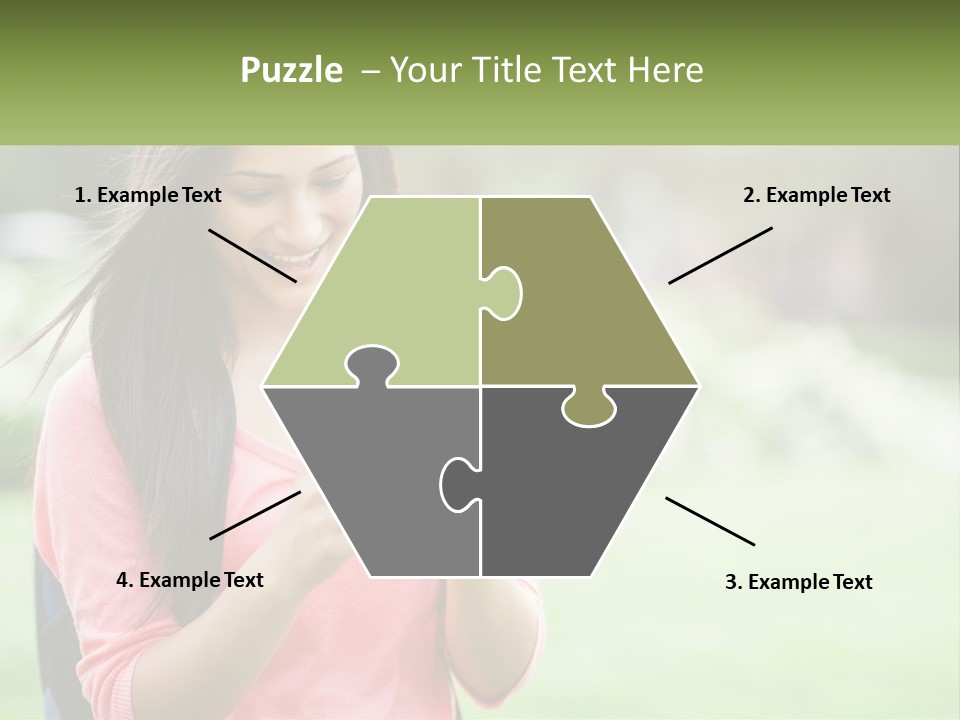 A Woman Holding A Cell Phone In Her Hands PowerPoint Template