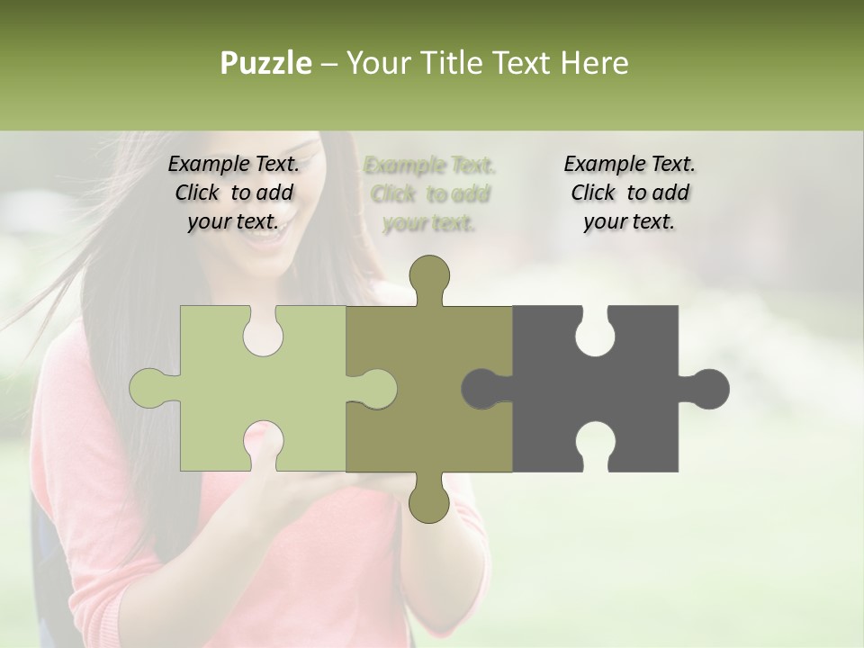 A Woman Holding A Cell Phone In Her Hands PowerPoint Template