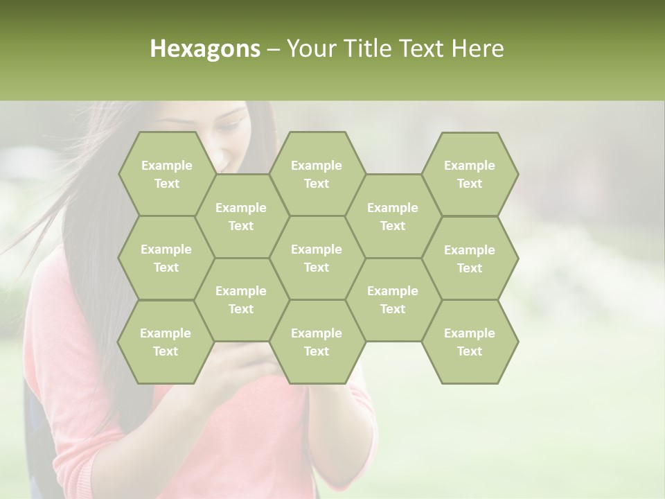 A Woman Holding A Cell Phone In Her Hands PowerPoint Template