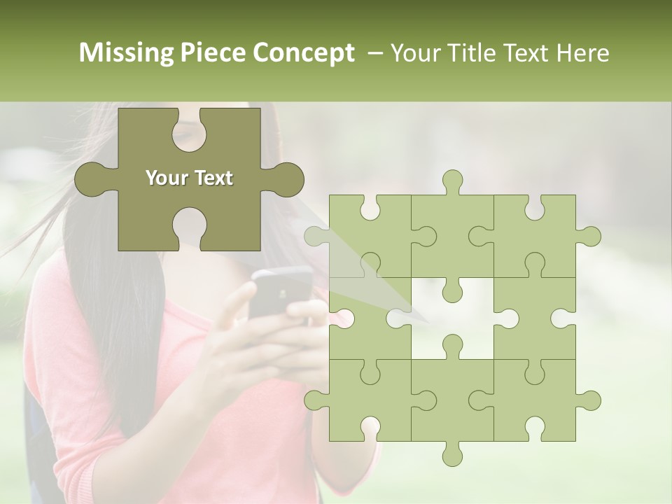 A Woman Holding A Cell Phone In Her Hands PowerPoint Template