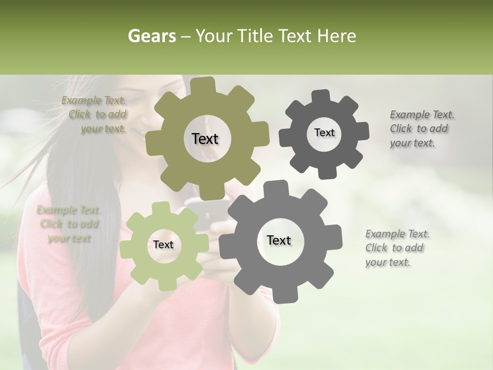 A Woman Holding A Cell Phone In Her Hands PowerPoint Template