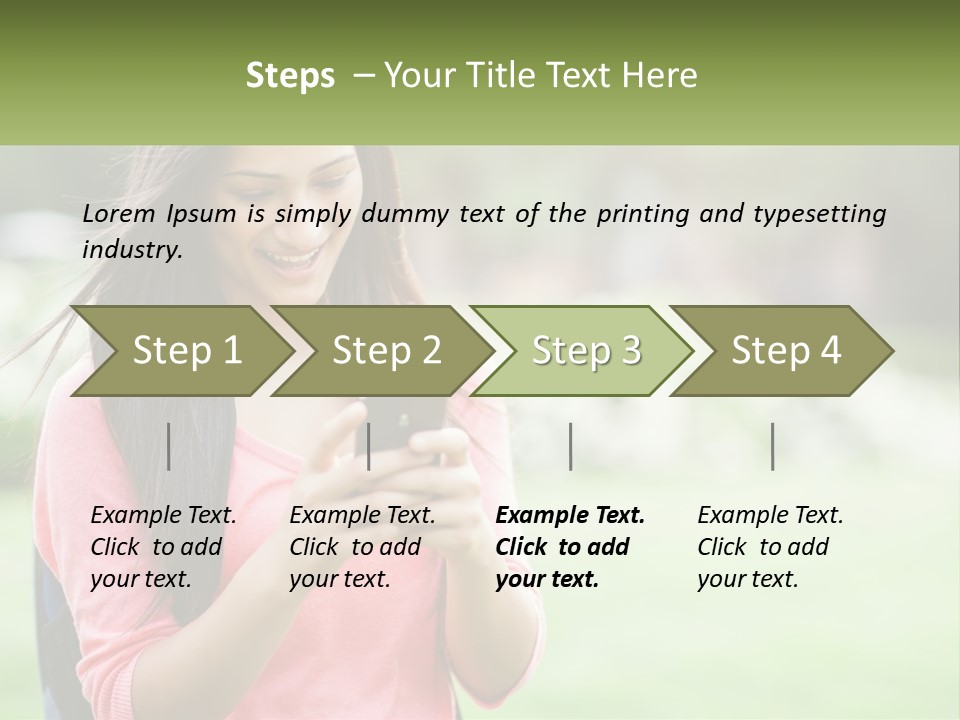 A Woman Holding A Cell Phone In Her Hands PowerPoint Template