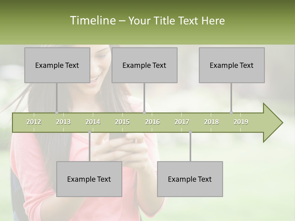 A Woman Holding A Cell Phone In Her Hands PowerPoint Template