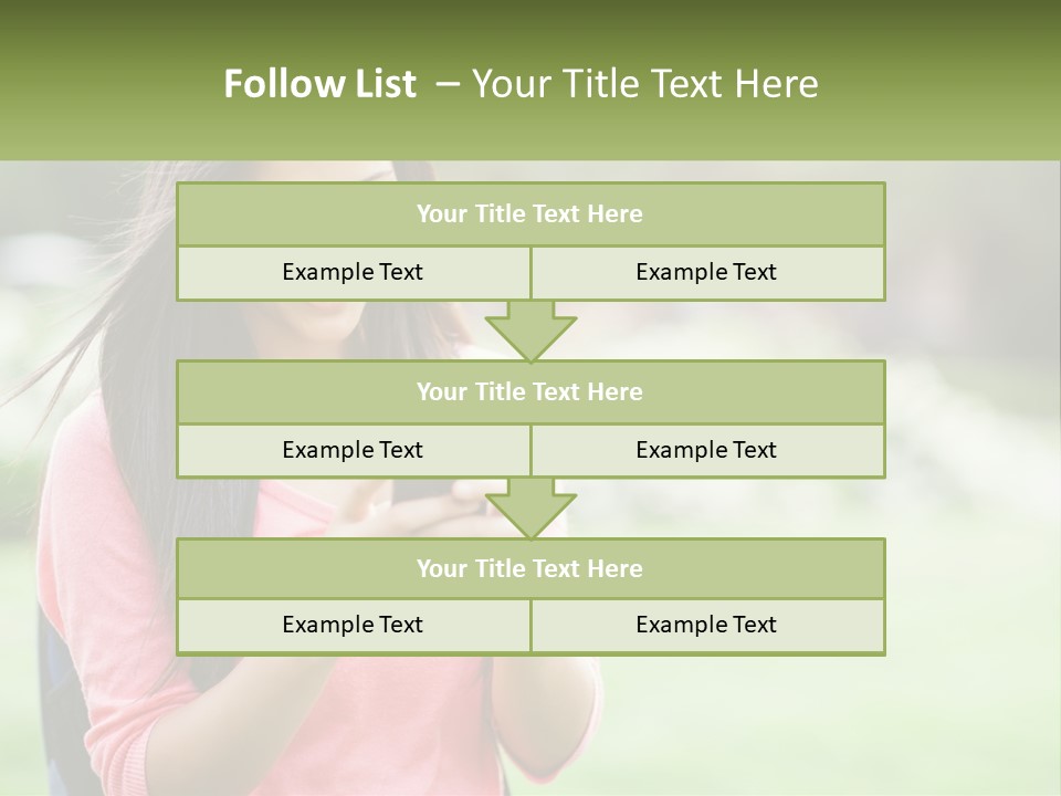 A Woman Holding A Cell Phone In Her Hands PowerPoint Template