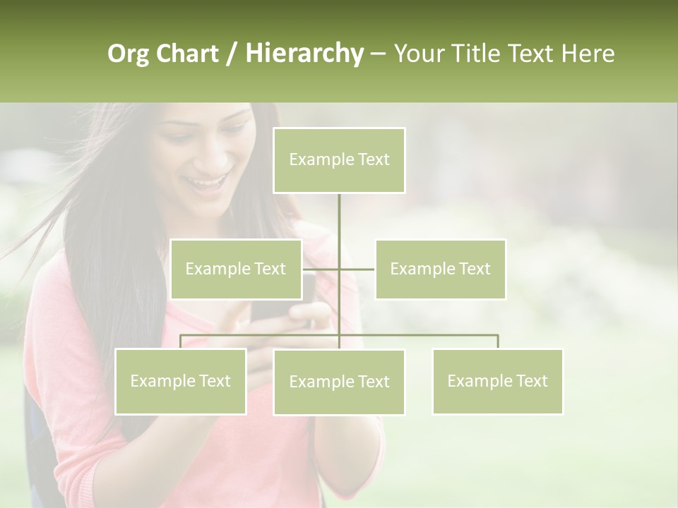 A Woman Holding A Cell Phone In Her Hands PowerPoint Template