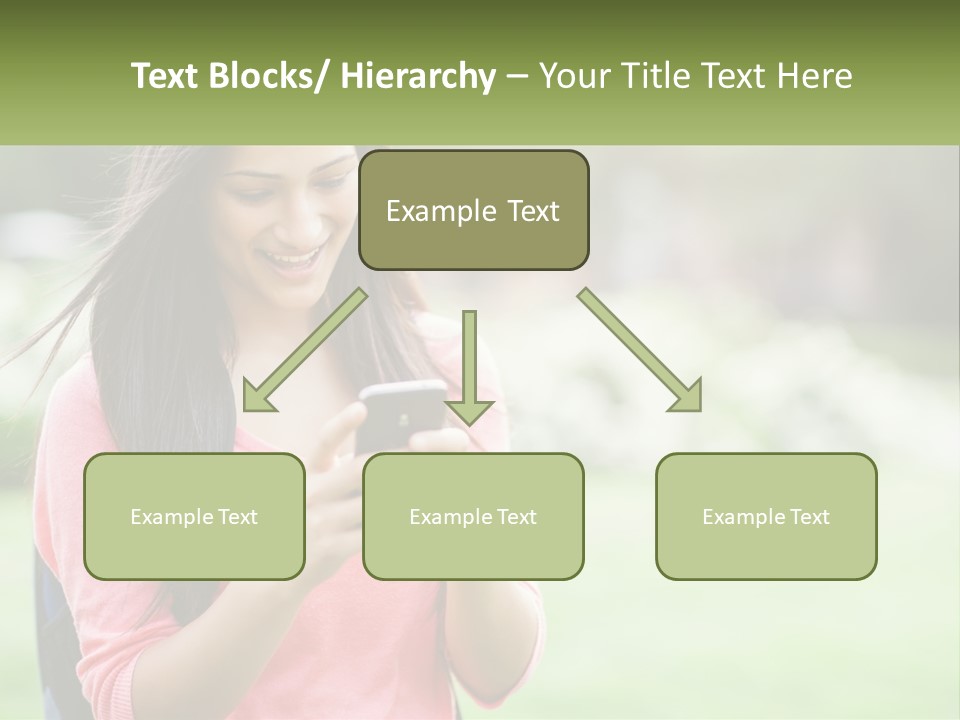 A Woman Holding A Cell Phone In Her Hands PowerPoint Template