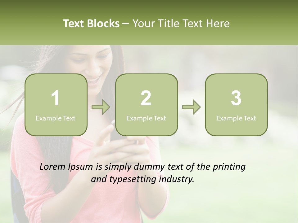 A Woman Holding A Cell Phone In Her Hands PowerPoint Template