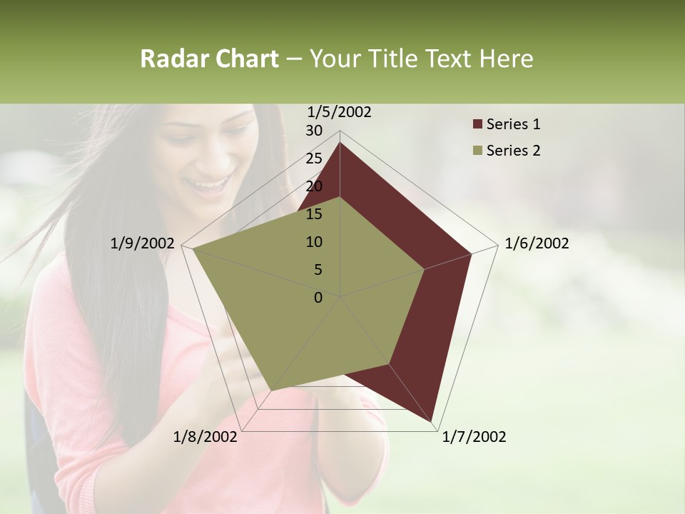 A Woman Holding A Cell Phone In Her Hands PowerPoint Template