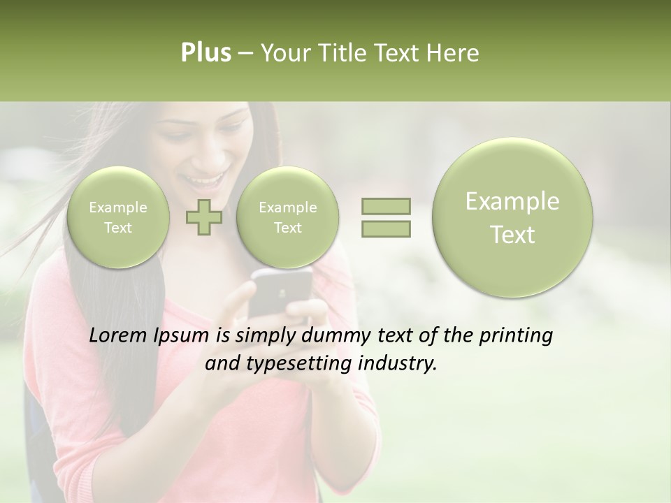 A Woman Holding A Cell Phone In Her Hands PowerPoint Template