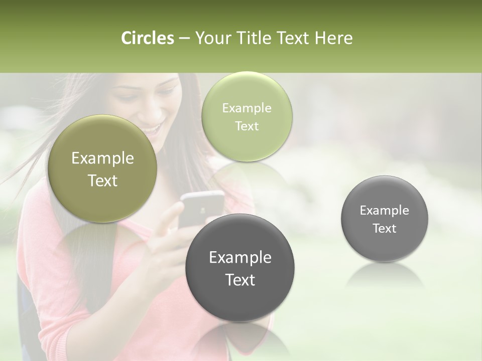 A Woman Holding A Cell Phone In Her Hands PowerPoint Template