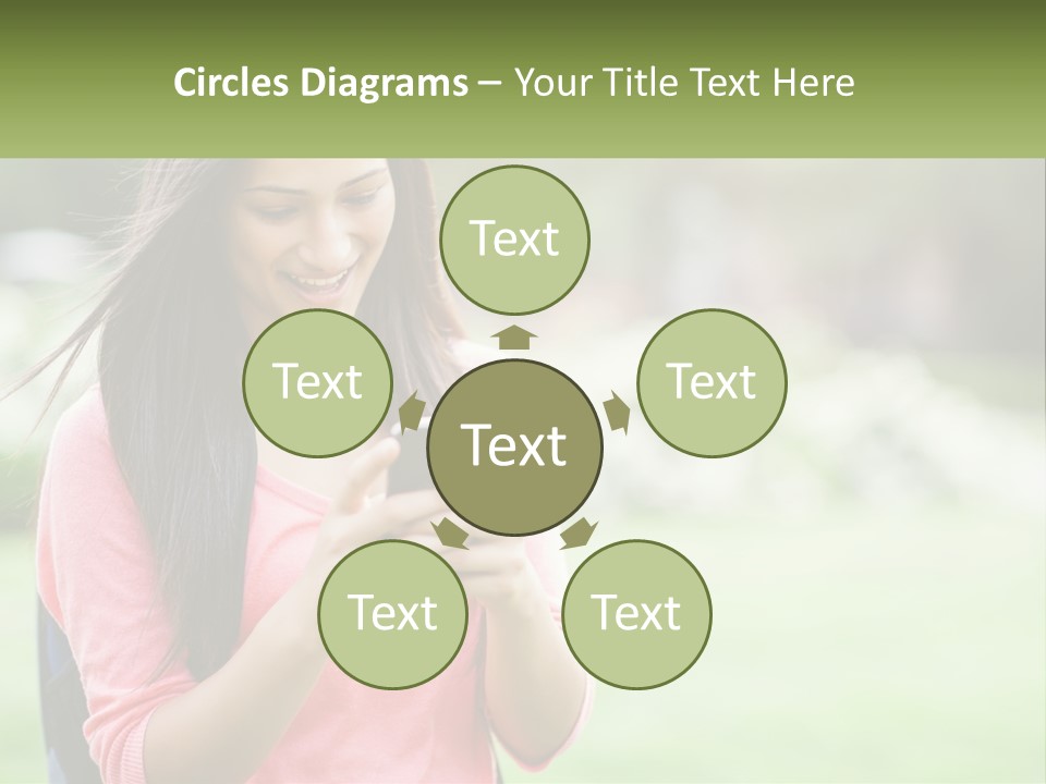 A Woman Holding A Cell Phone In Her Hands PowerPoint Template