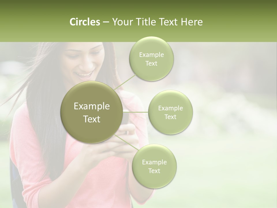 A Woman Holding A Cell Phone In Her Hands PowerPoint Template