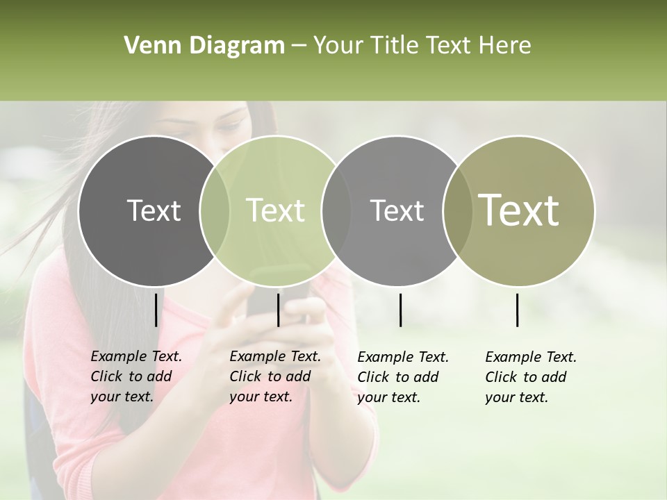 A Woman Holding A Cell Phone In Her Hands PowerPoint Template