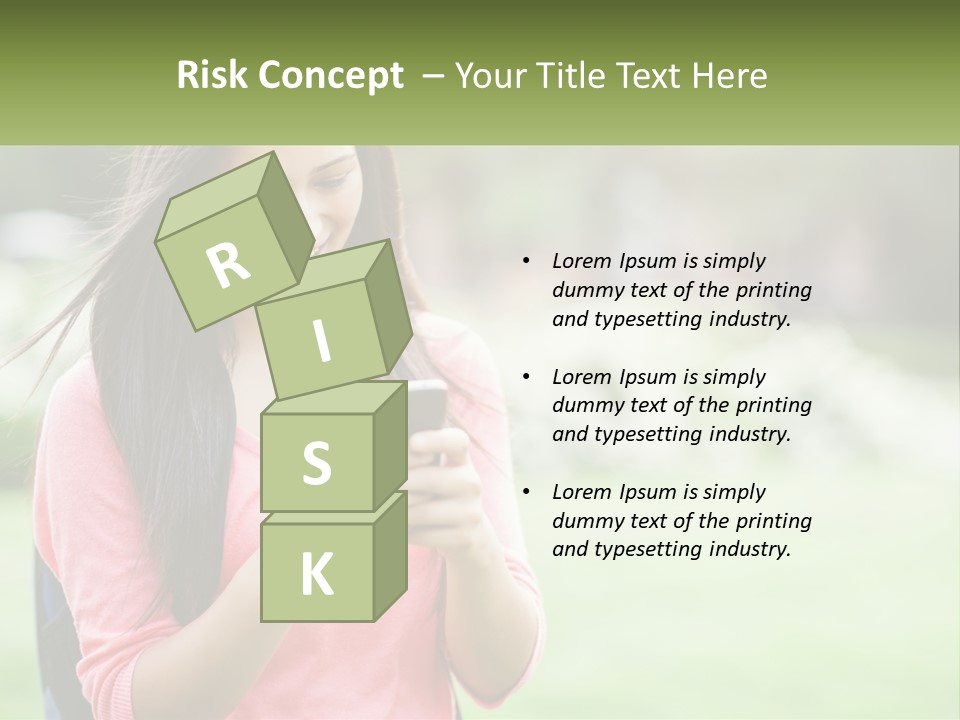 A Woman Holding A Cell Phone In Her Hands PowerPoint Template