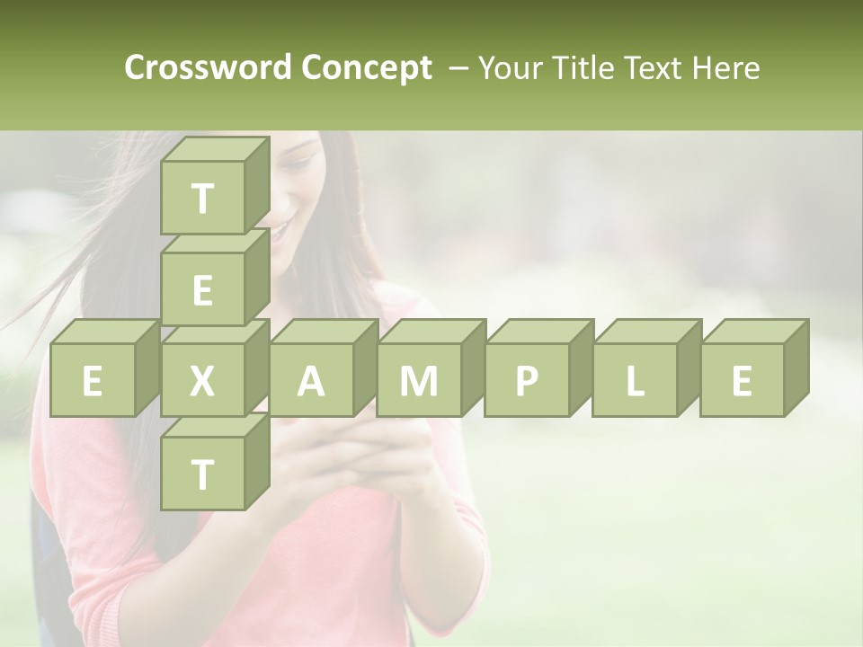 A Woman Holding A Cell Phone In Her Hands PowerPoint Template