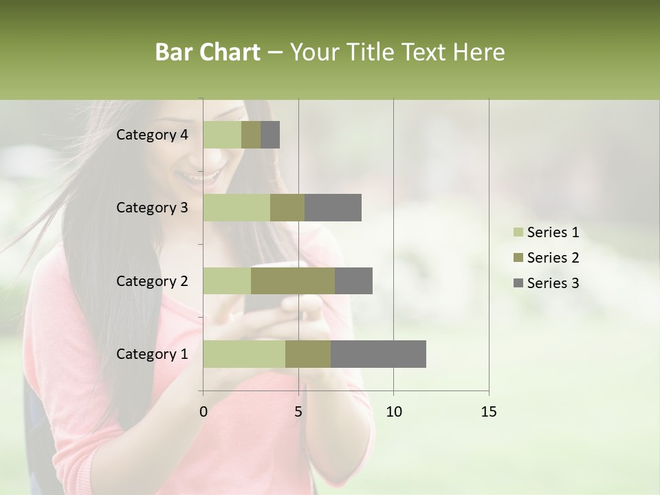 A Woman Holding A Cell Phone In Her Hands PowerPoint Template