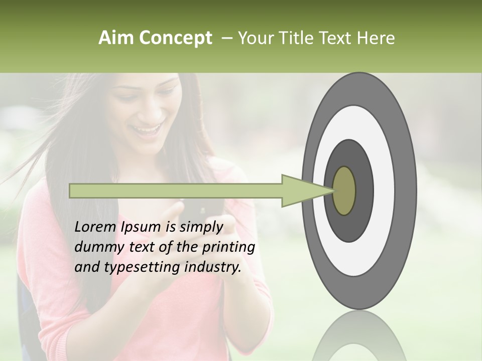 A Woman Holding A Cell Phone In Her Hands PowerPoint Template