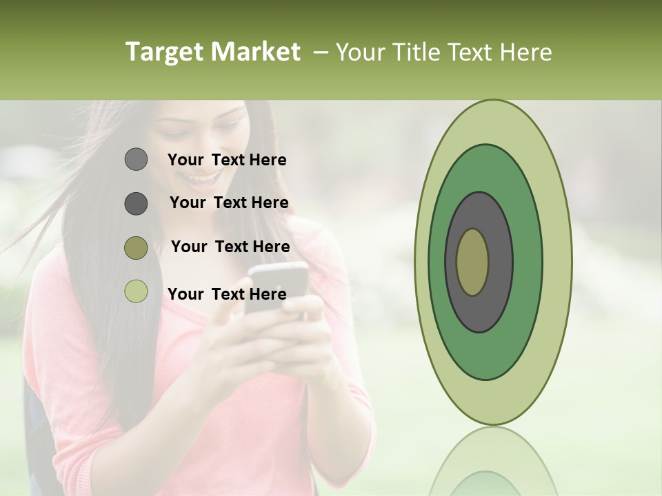 A Woman Holding A Cell Phone In Her Hands PowerPoint Template