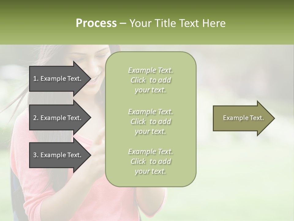 A Woman Holding A Cell Phone In Her Hands PowerPoint Template