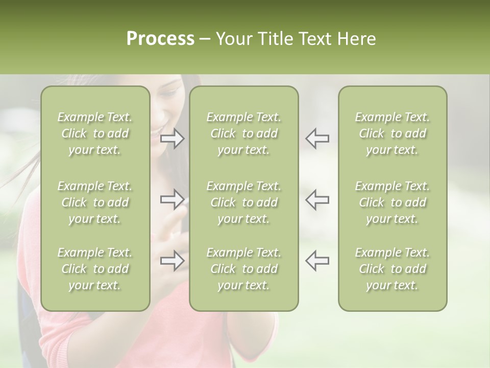 A Woman Holding A Cell Phone In Her Hands PowerPoint Template