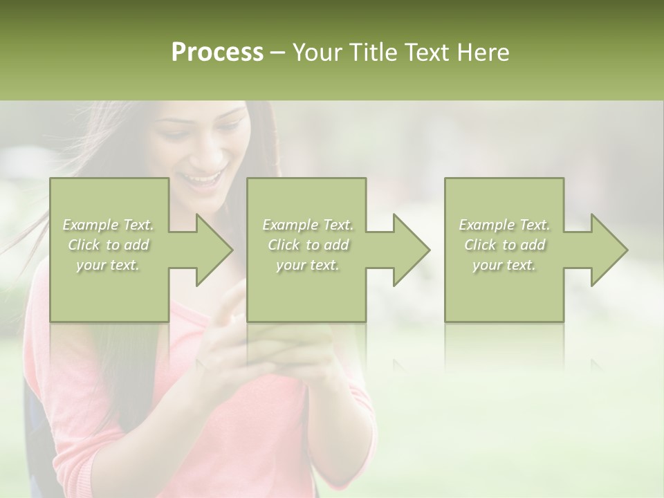 A Woman Holding A Cell Phone In Her Hands PowerPoint Template