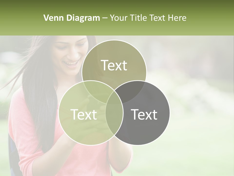 A Woman Holding A Cell Phone In Her Hands PowerPoint Template