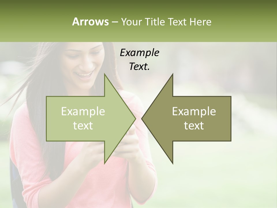 A Woman Holding A Cell Phone In Her Hands PowerPoint Template