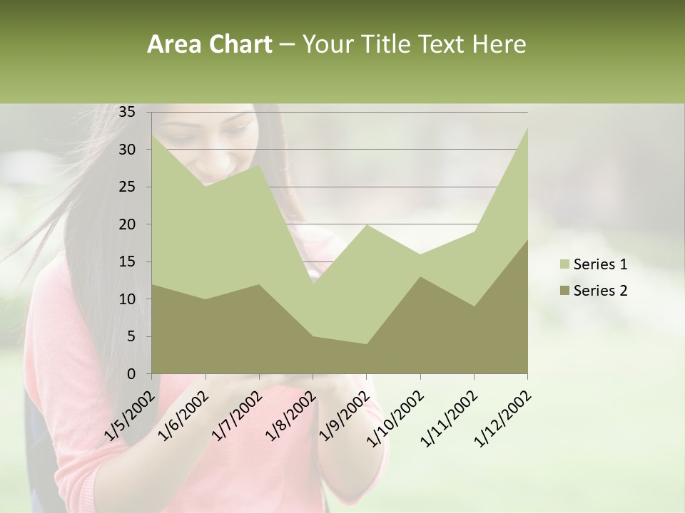 A Woman Holding A Cell Phone In Her Hands PowerPoint Template