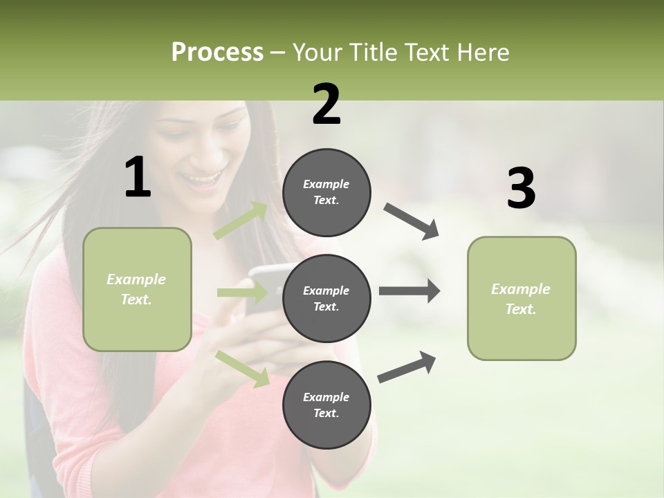 A Woman Holding A Cell Phone In Her Hands PowerPoint Template