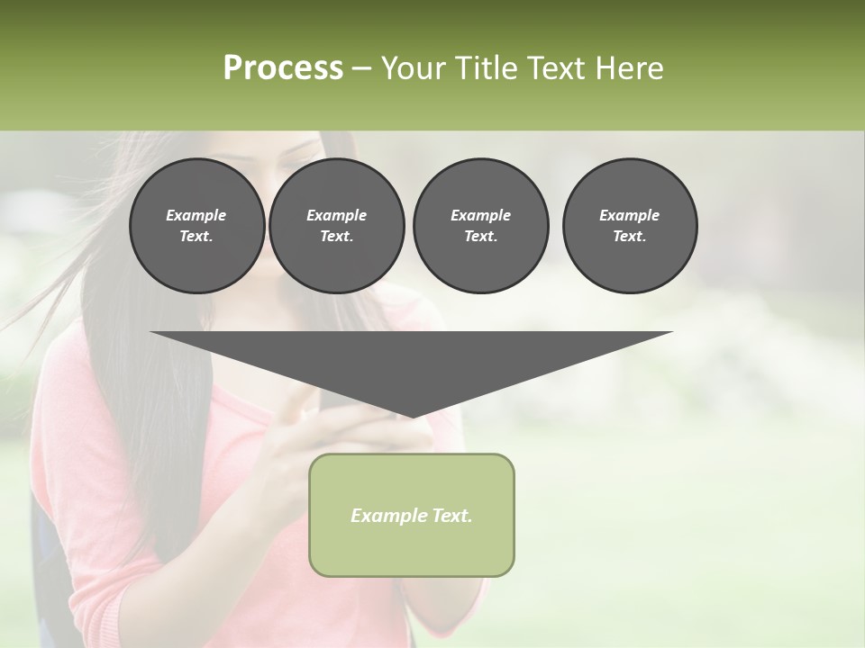 A Woman Holding A Cell Phone In Her Hands PowerPoint Template