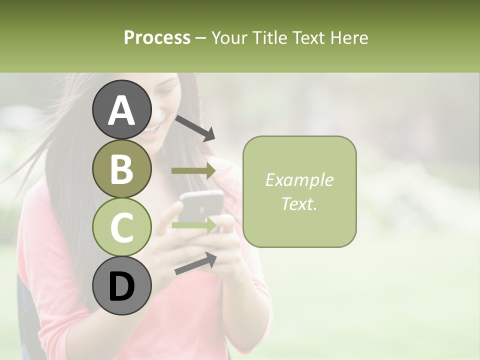 A Woman Holding A Cell Phone In Her Hands PowerPoint Template