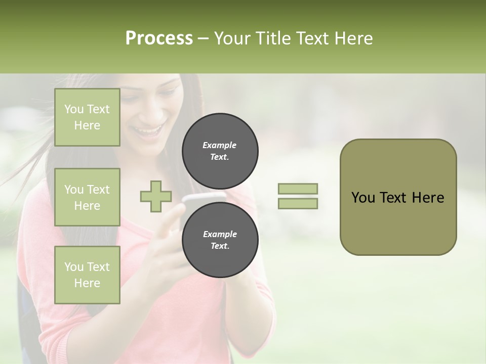 A Woman Holding A Cell Phone In Her Hands PowerPoint Template