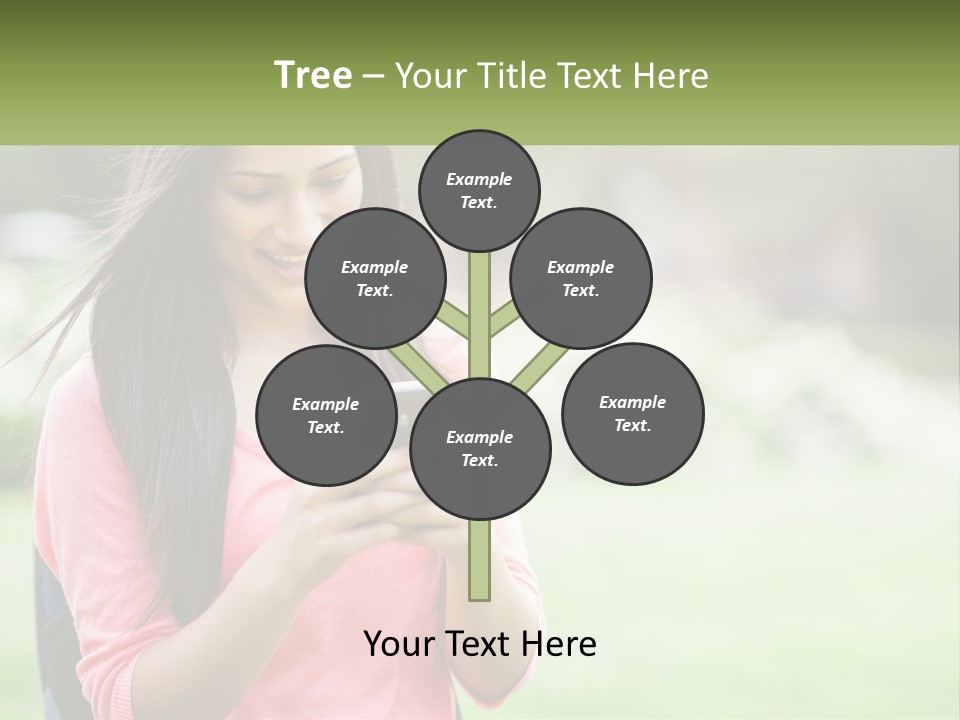 A Woman Holding A Cell Phone In Her Hands PowerPoint Template