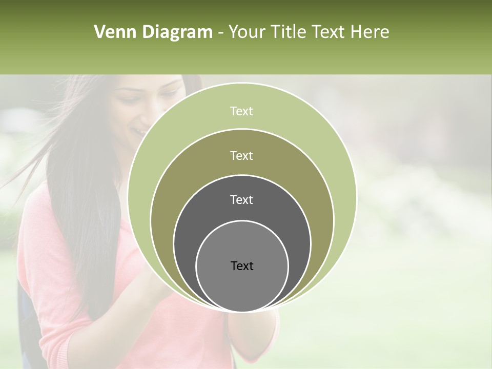 A Woman Holding A Cell Phone In Her Hands PowerPoint Template