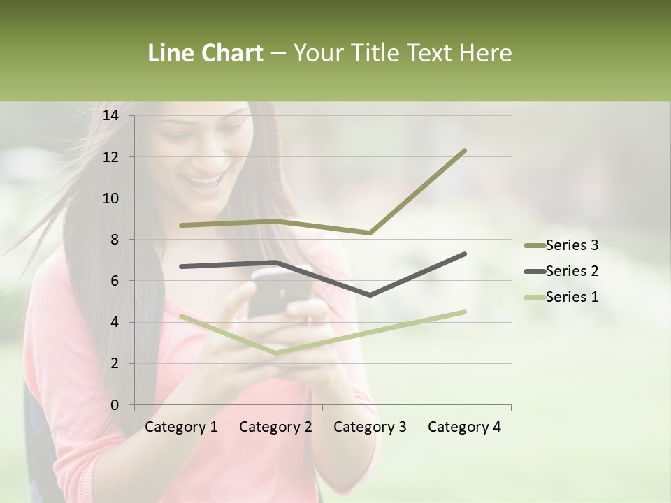 A Woman Holding A Cell Phone In Her Hands PowerPoint Template