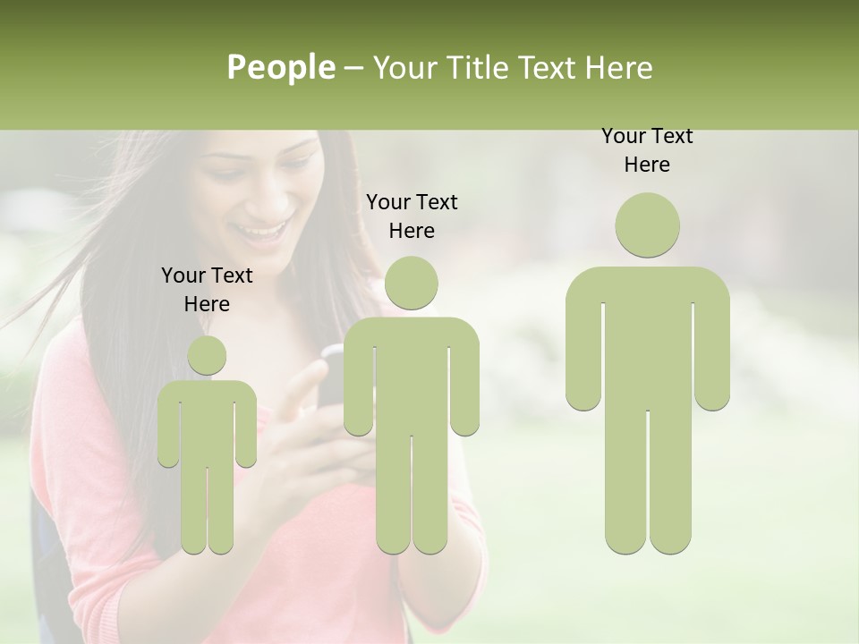 A Woman Holding A Cell Phone In Her Hands PowerPoint Template