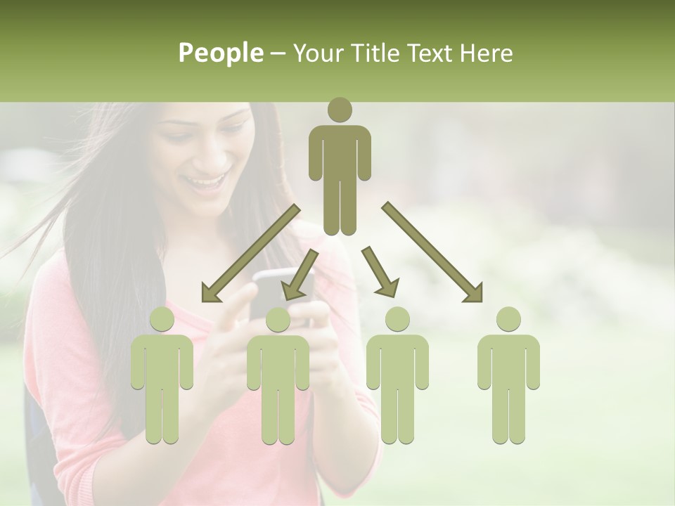 A Woman Holding A Cell Phone In Her Hands PowerPoint Template