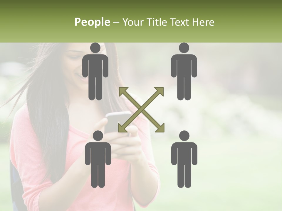 A Woman Holding A Cell Phone In Her Hands PowerPoint Template