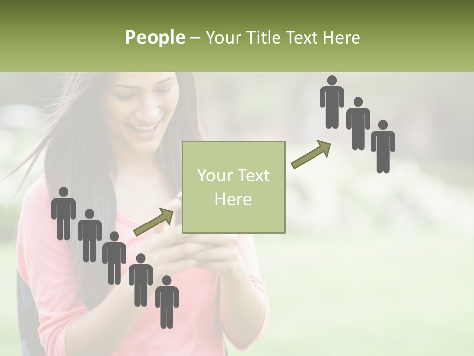 A Woman Holding A Cell Phone In Her Hands PowerPoint Template