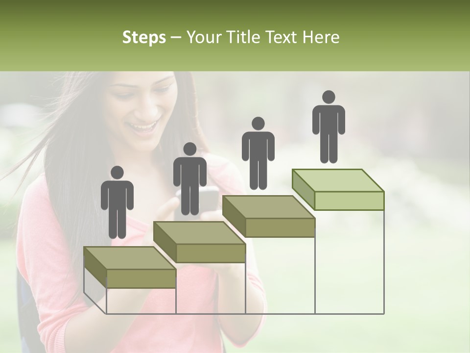 A Woman Holding A Cell Phone In Her Hands PowerPoint Template