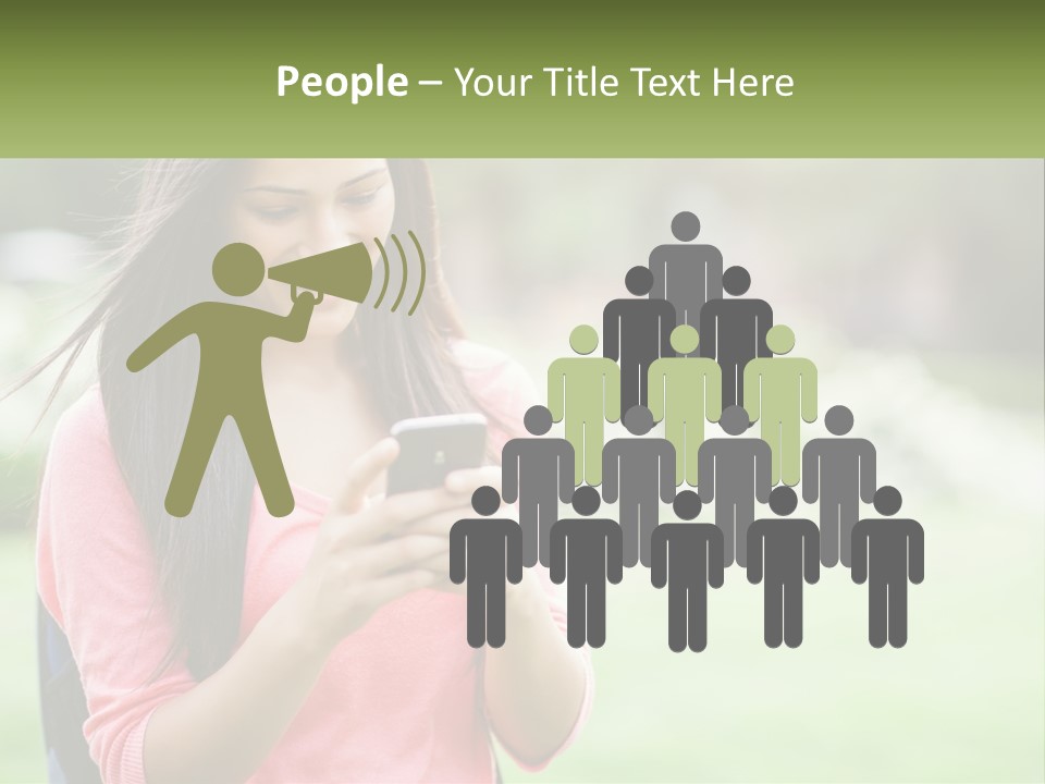 A Woman Holding A Cell Phone In Her Hands PowerPoint Template