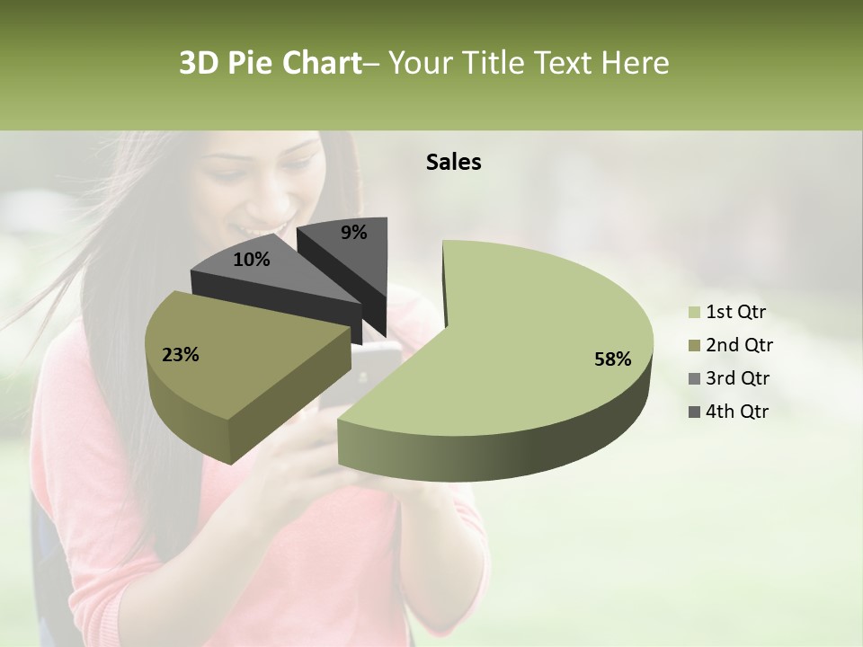 A Woman Holding A Cell Phone In Her Hands PowerPoint Template